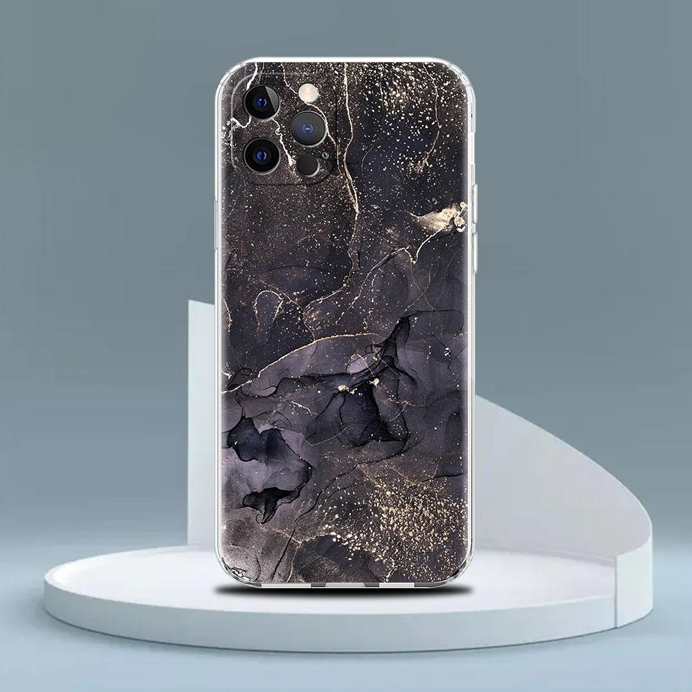 Clear Case For Apple iPhone 13 Pro 11 14 12  7 8 Plus SE 2022 XR X XS Max 6 6S Silicone Phone Cover Marble Pattern
