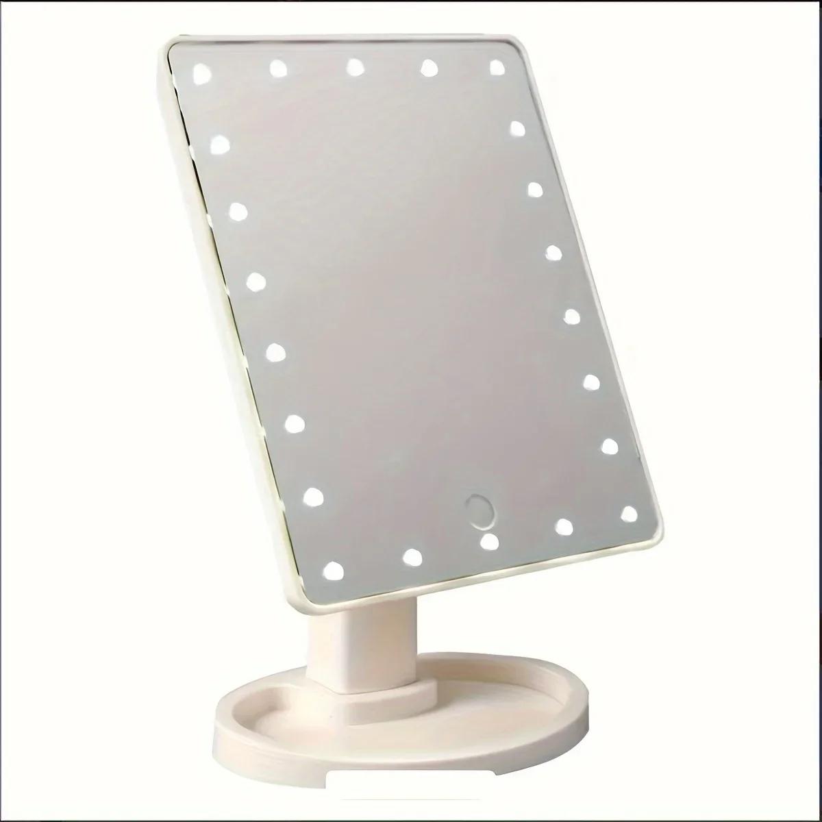 

1 LED makeup mirror, desktop makeup mirror, battery powered (excluding battery), suitable as her birthday gift белый