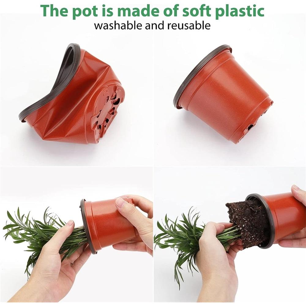 Plastic Seedling Pots, 50 Pieces of 4-inch Mini Seedling Pots
