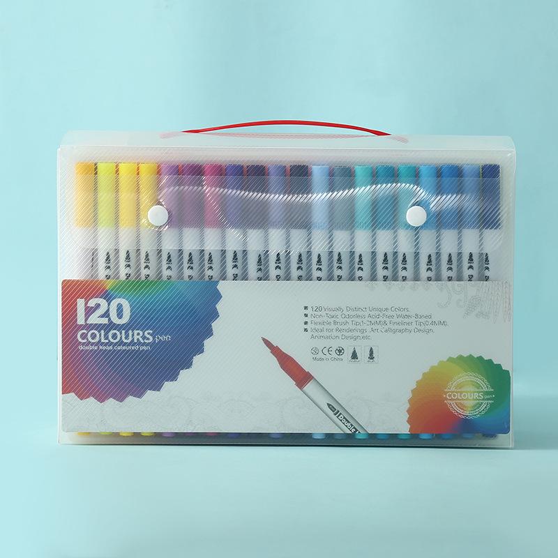 

120-цветные двусторонние смываемые акварельные фломастеры - Экологичный детский набор для рисования