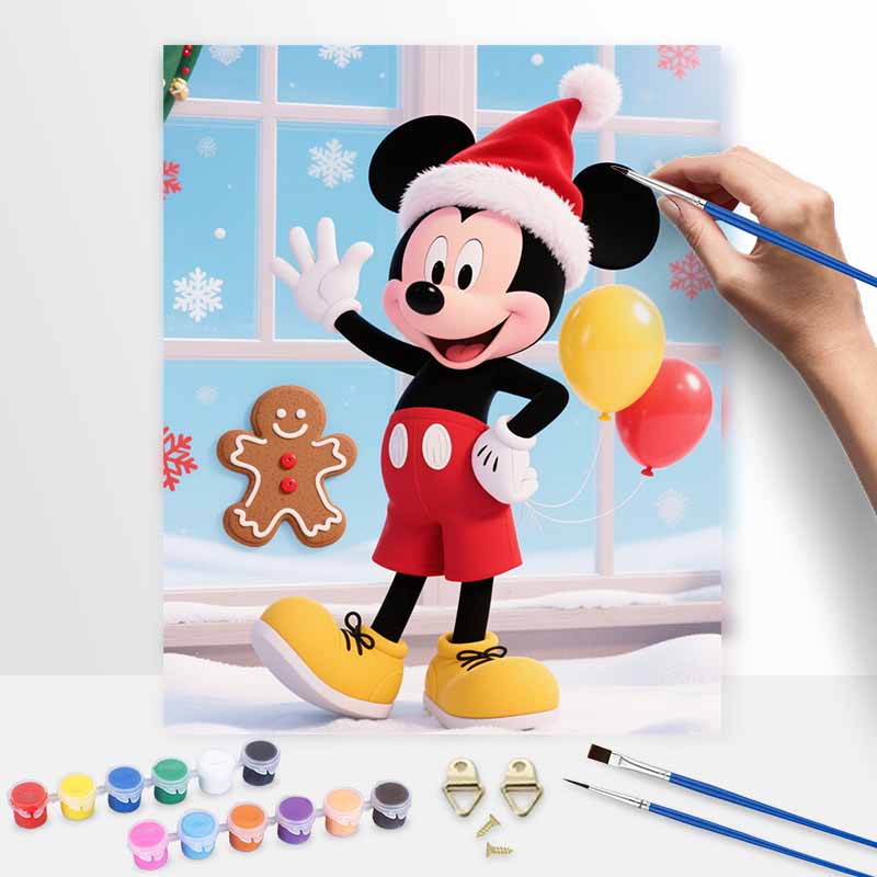 Disney Digital Oil Painting Art Kit Mickey Mouse Christmas Handmade Diy Home Decorations