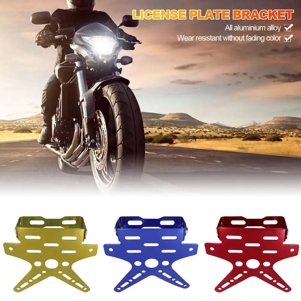 Electroplate Aluminum Alloy Motorcycle Rear License Plate Frame Motorbike Bracket Scooter Adjusted Number Plate Holde