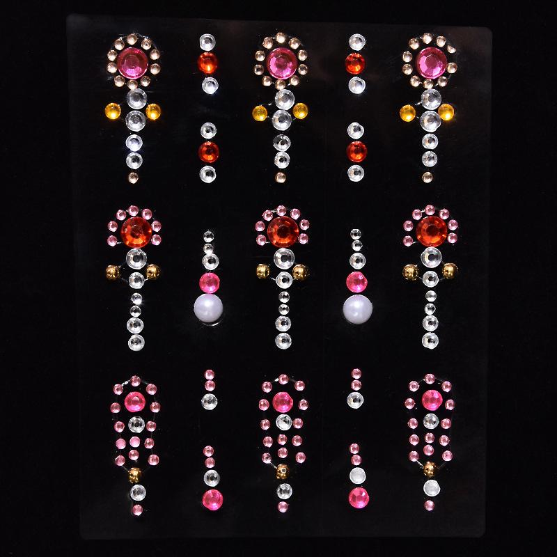 Color Acrylic Rhinestones Sticker for Eyes DIY Party Face Forehead Eyse Makeup Crystal Self-adhesive Tattoo Sticker Nail Sticker