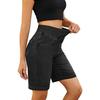 Stretchy Jean Shorts for Women High Waisted Tummy Control Pull On Denim Shorts Summer Casual Knee Length Jorts with Pockets