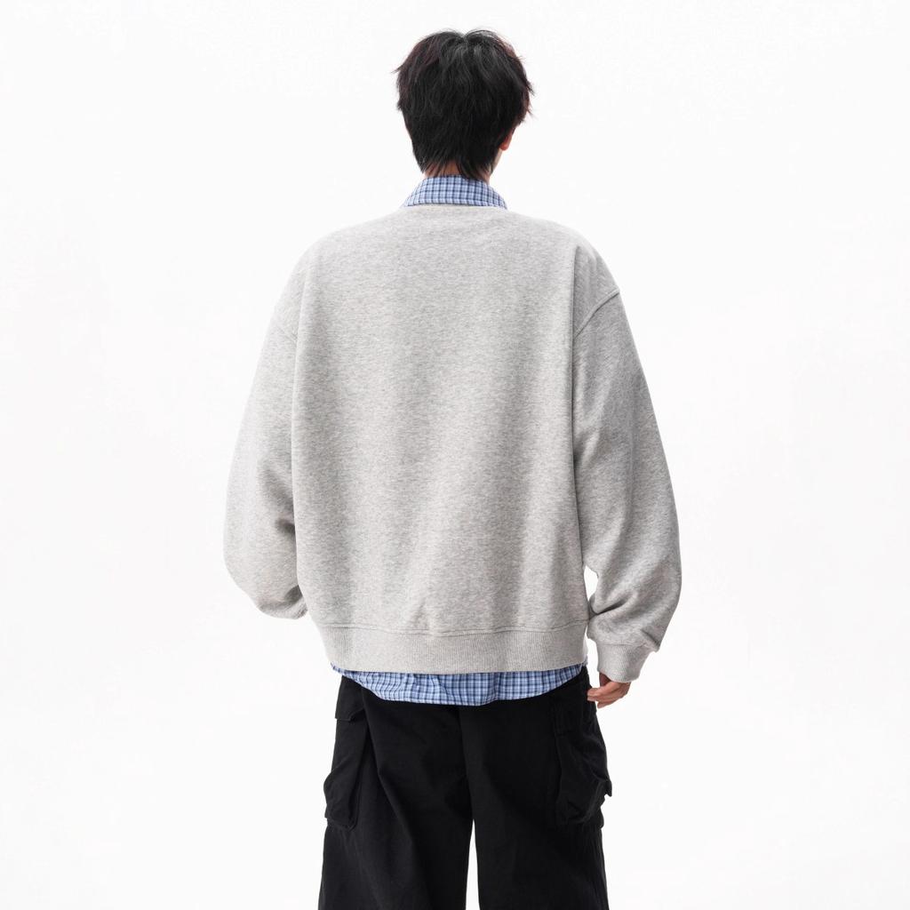 Fake Zweiteilige Karierte Strickjacke Herren Herbst Amerikanische Lockere Collegejacke Cardigan