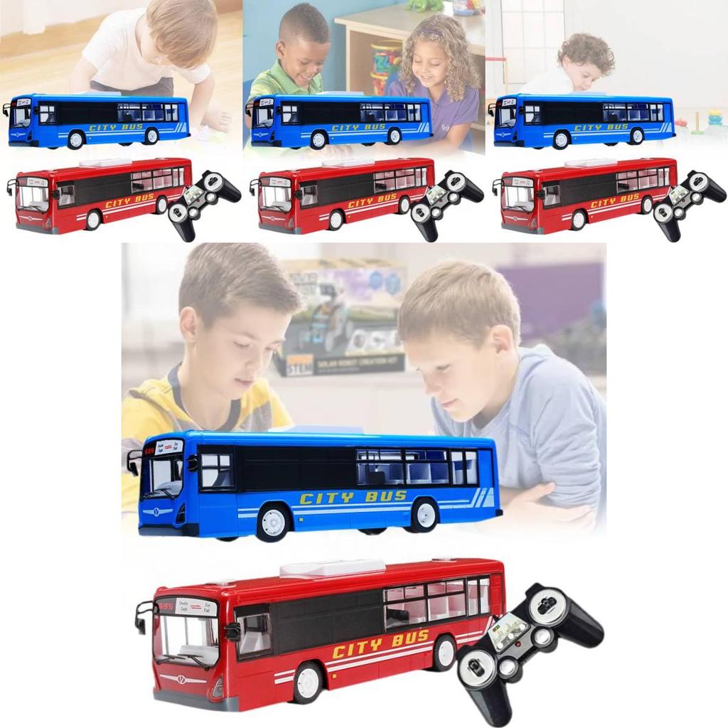 Remote Control Bus Toy For Kids 112 Scale Realistic Sounds And Lights Battery Operated