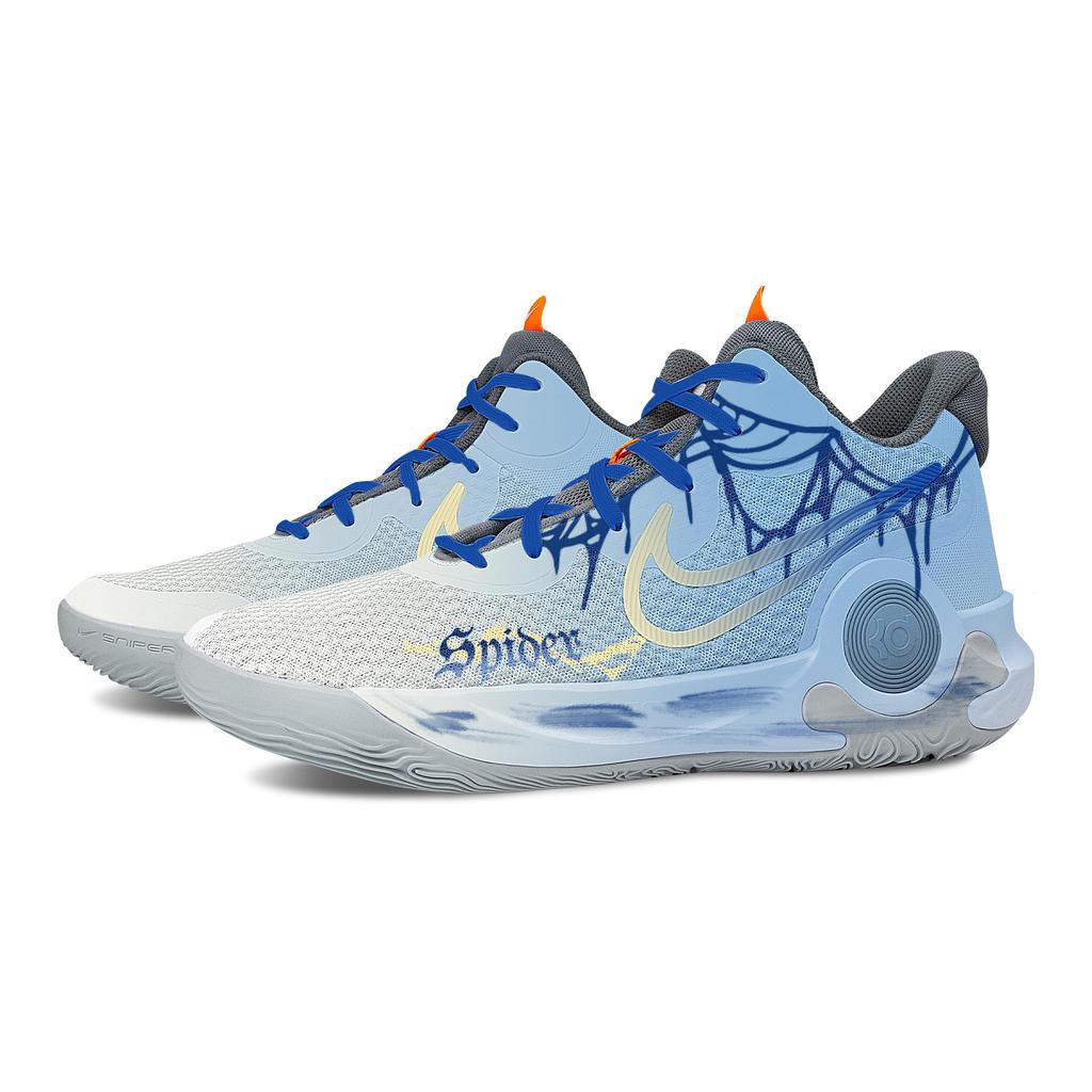 Nike KD Trey 5 IX City Spider Shadows Cushioning, Wear Resistant Mid top Basketball Shoes Unisex Lake Blue CW3402-011(Team529-)