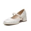 Thick Heel High Heels Women's Single Shoes New Autumn Mary Jane Cheongsam Shoes with Horse Dress