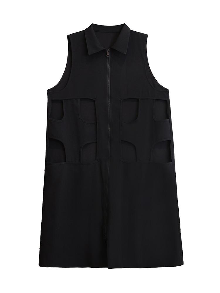 Xitao Rochie fără mâneci cu fermoar și scobită în gol ZY8883