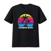 Mens Puerto Rico Retro Palm Tree Sunset Vacation Beach Trip T Shirt Black vintage Washed Comfortable Casual designer clothes