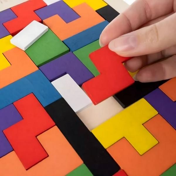 Puzzle en Bois Logique Tangram 40 pièces