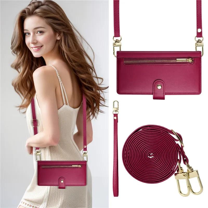 Crossbody Card Leather Wallet Case for Google Pixel 10 9 Pro XL 10A 9 9A 8A 8 7A 7 Pixel9 Pixel10 Lanyard Purse Phone Cover