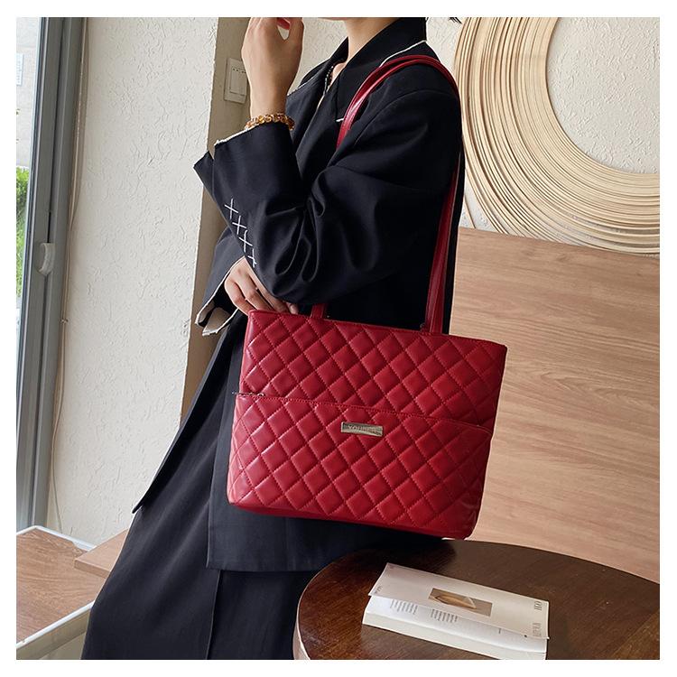 

Rhombus Backpack 2025 New Trendy Niche Tote Bag Versatile Large Capacity Shoulder Backpack