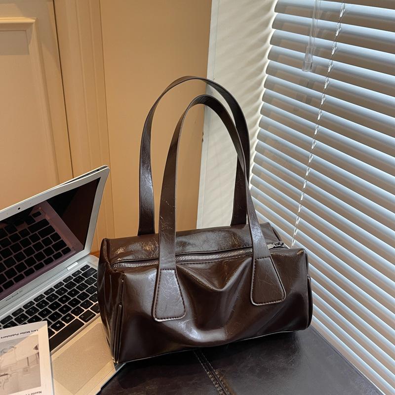 

Сумки Женские Осенне-зимние Ретро Сумки под мышкой Универсальные Повседневные Сумки-тоут через плечо темно-коричневого