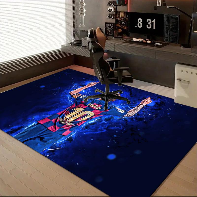 1PC Argentina Football Star Messi Rug Game Carpet, Floor Mat for Bedroom Living Room Entryway Rug, Home Decor Idea Gift for Christmas birthday