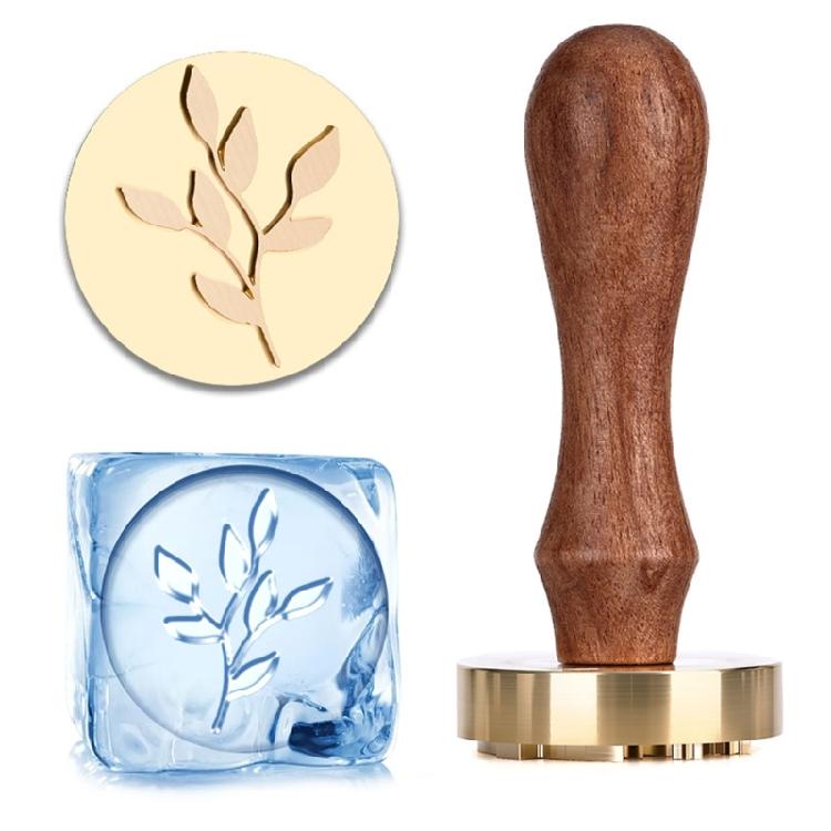 Estampador de Hielo con Mango de Madera Herramienta para Estampar Hielo Para Cócteles Postres de Chocolate Decoración de Cocina