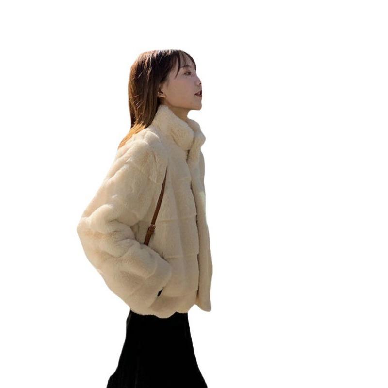 Danish mink imitation fur short coat new women's winter imitation mink velvet young stand-up collar fur top