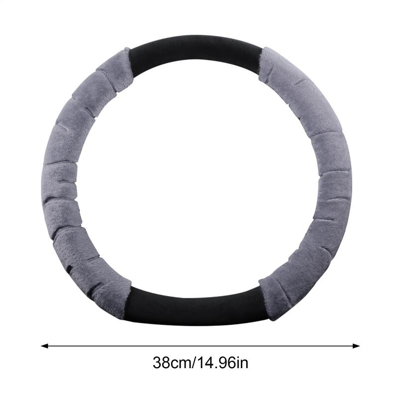Furry Steering Wheel Cover Soft Automobile Steering Wheel Protector For Winter Car Decoration 38cm/14.96inch Anti-Slip Car