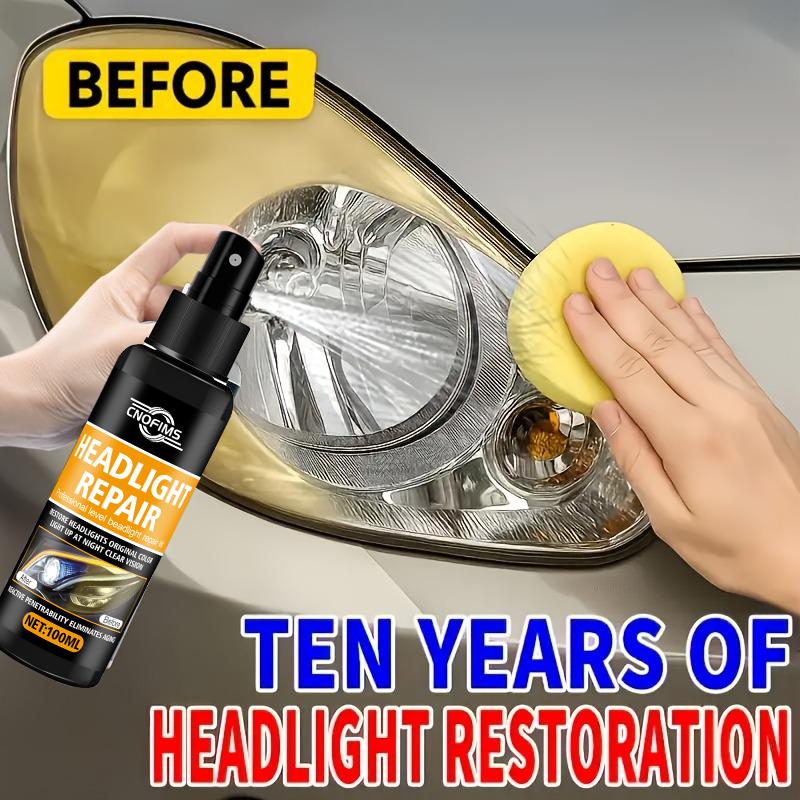 Ceramic Headlight Repair Spray, High-end Car Headlight Repair Tool - Removes Yellowing and Oxidation, Restores Clarity, and Prov