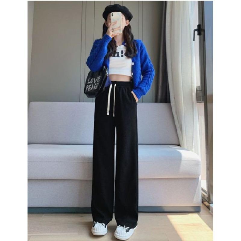 Casual Pants Children's Spring and Autumn New High Waist Drape Loose Straight Wide Leg Trousers