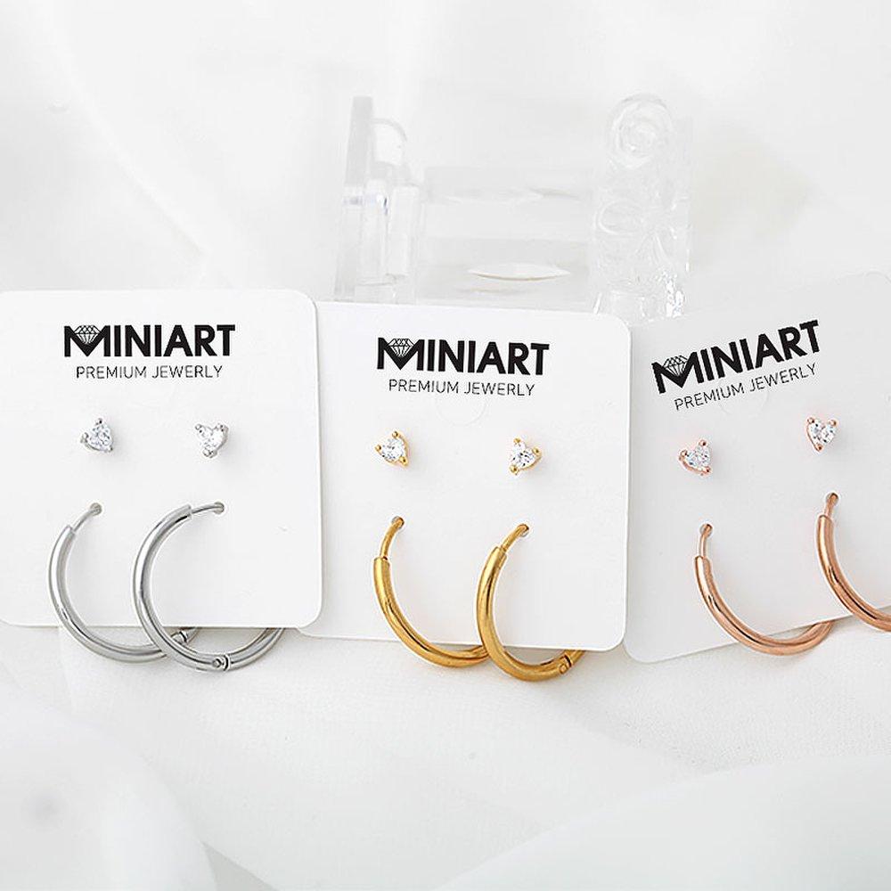 Heart Cubic Piercing + Ring Piercing [Sold as a Pair]