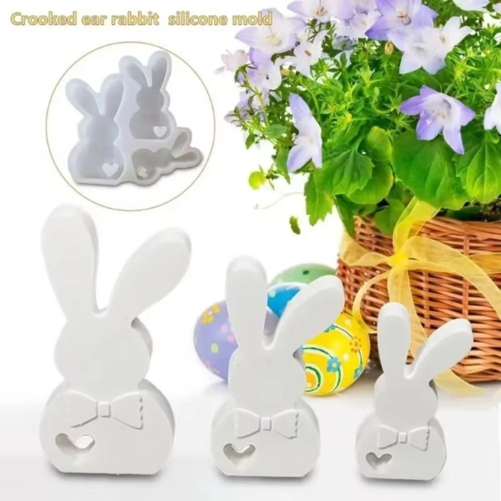 Cute Easter Rabbit Silicone Mold Non-Stick DIY Candle Mold Resin Casting Molds  Easter Party