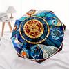 Stained Compass Rose Window PanelUmbrella, Portable 3-Fold Compact Umbrella for Men & Women Gift