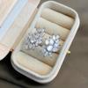 1PC French Retro Flowering Zircon Ring Women's Niche Light Luxury High-end Index Finger Ring Temperament Versatile Adjustable Ring