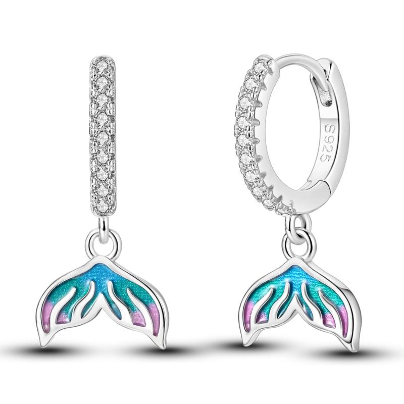 2025 New 925 Sterling copper Hoop Earrings Flowers Zircon Drop Earrings Stud For Woman Fine Birthday Wedding Party Zircon Gifts