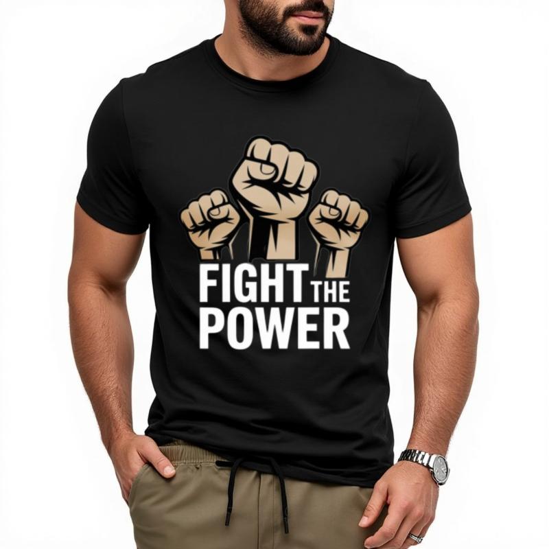 Atmungsaktives Jungen Sommer T-Shirt Vintage Fight The Power Fäuste erhoben Hiphop Für ihn T-Shirt Oversized T-Shirt Alltags-T-Shirt