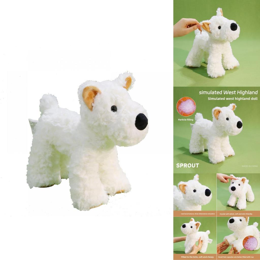 Plush West Highland Terrier Dog Toy With Super Soft Short Pile For Kids And Collectors