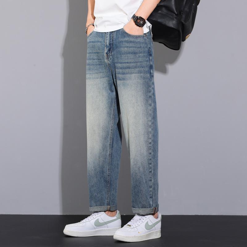 New Slim Jeans Men's Straight Loose Slim Tapered Pants Casual Trousers