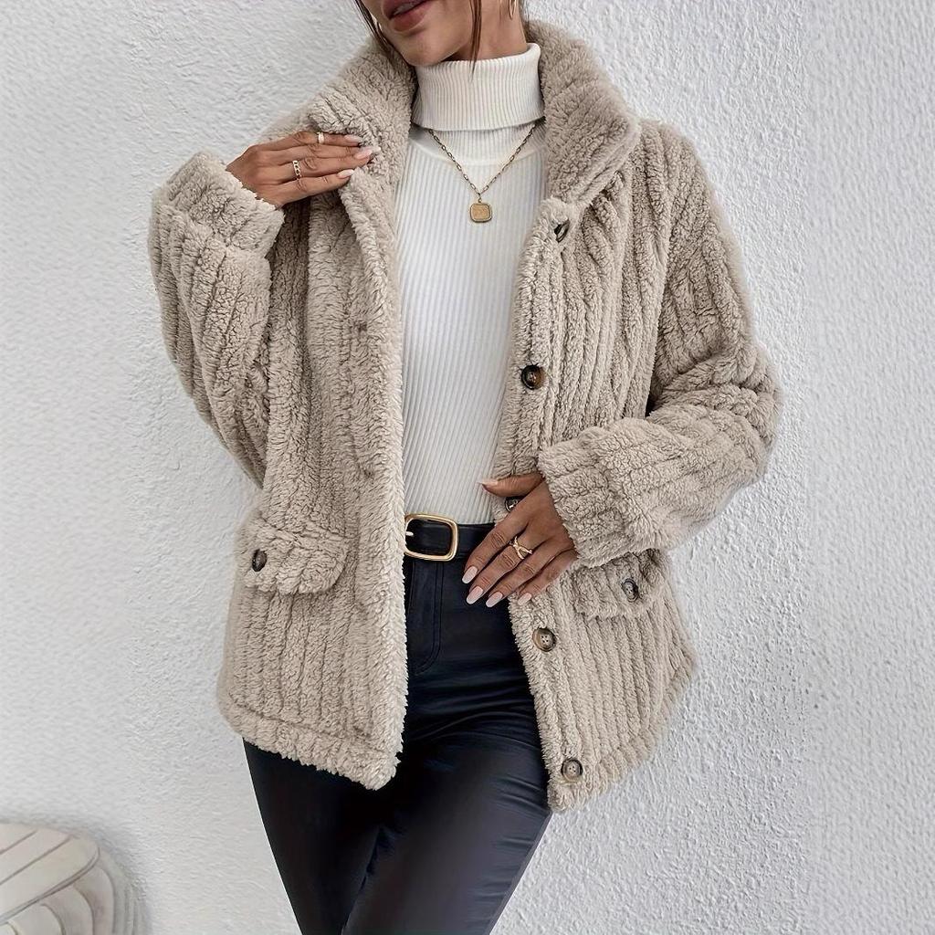 European & American Double-Sided Fleece Button Cardigan Jacket - Autumn/Winter Collection