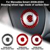 Carbon Fiber Sticker for Mercedes Benz Smart 451/453 Fortwo 2008-2024 Accessories Steering Wheel Cover Decoration Car Styling