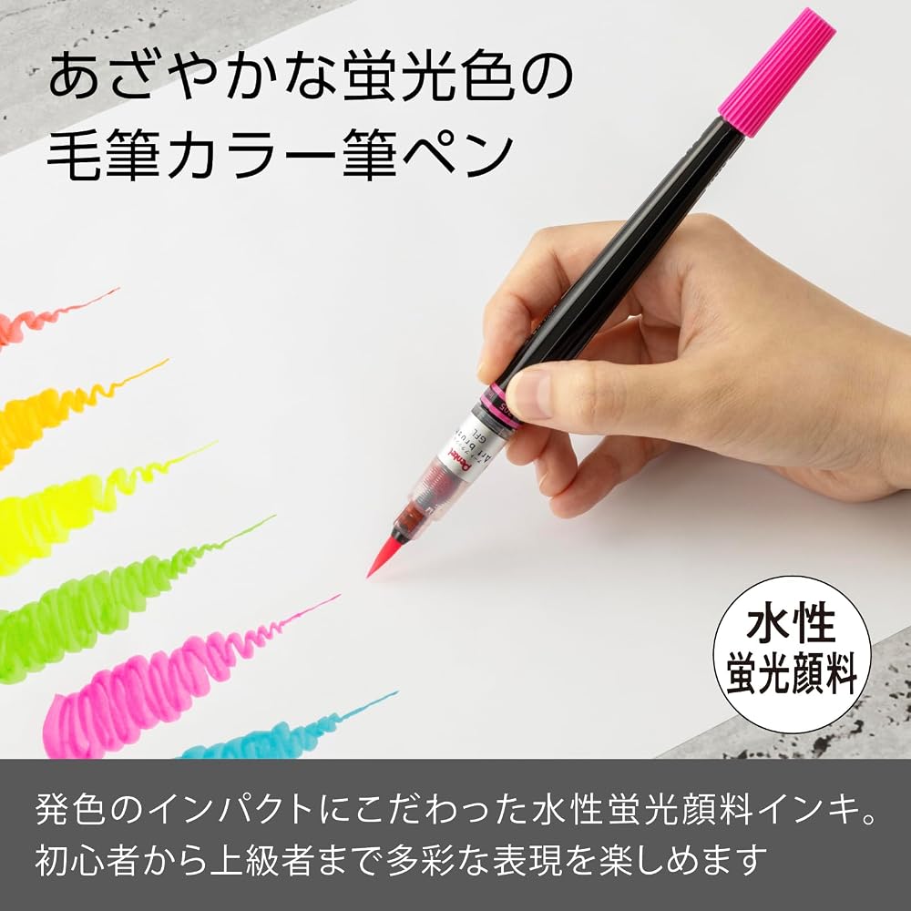 Pentel Color Brush Pen Art Brush 6 Color Set XGFLP-LM6STA