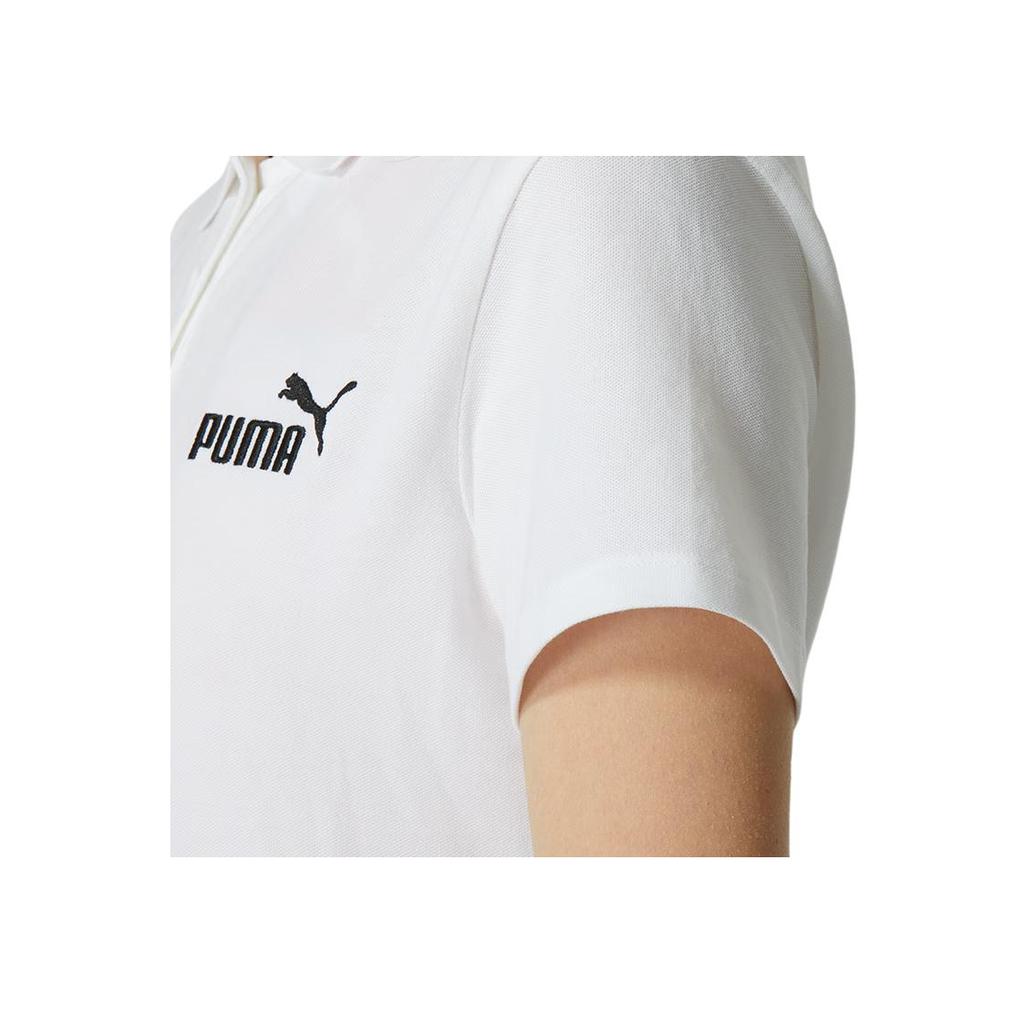 Puma Solid Color Casual Comfortable Breathable Short Sleeve Polo Shirt Women Tops White 630564-02