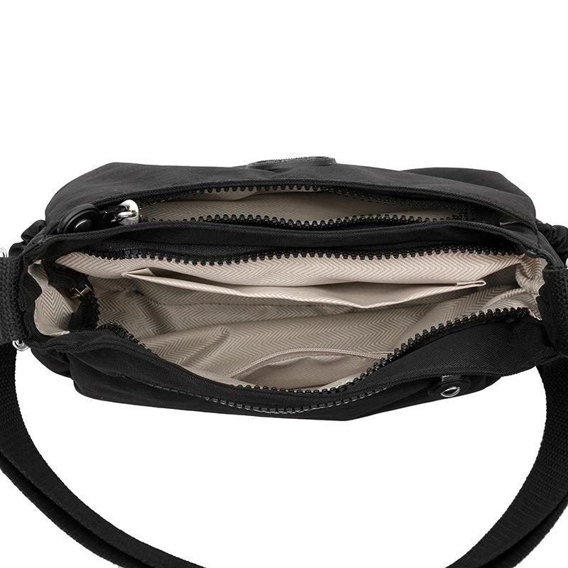 Multi-layer Casual and Lightweight One-shoulder Messenger Bag Women's Fashion Simple and Versatile Multi-compartment Commuter Middle-aged Mother Bag