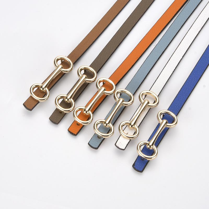 Narrow Belt Women's Fashionable Versatile Dress Belt Thin Decoration Retro Gold Buckle Summer Trousers