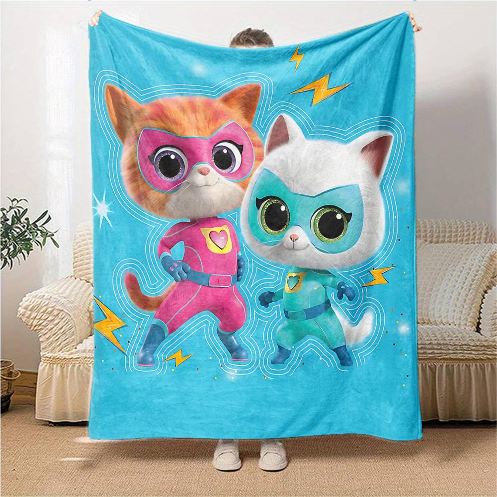 1Pc Cat Adventure Blanket For Couch Bed Plush Cozy Fuzzy Blanket Super Soft Warm Blankets For Fall And Winter 0918266