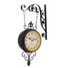 Nordic Double Faced Wall Clock Retro Metal Black Silent Iron Shabby Chic Wall Watches Home Decor Duvar Saati Gift Ideas FZ710