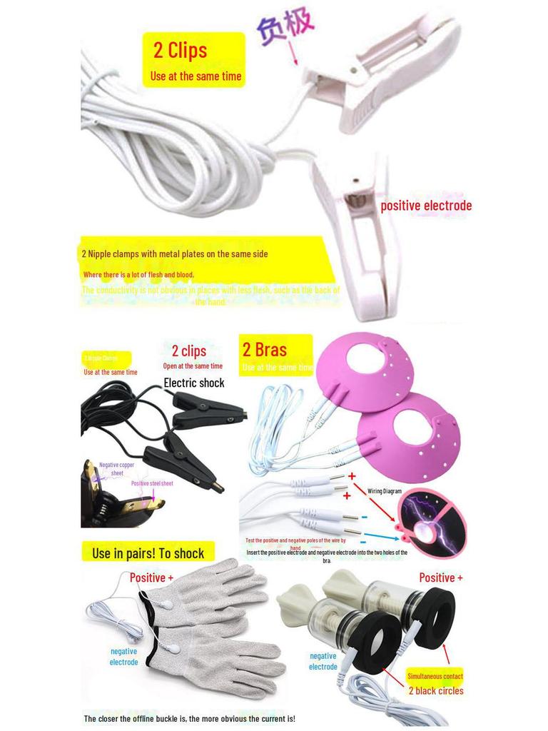 Electric Shock Anal Plug with Stimulation Features for Couples, Male and Female. Includes Nipple Suction, Clamps, and Penis Ring for Added Fun.