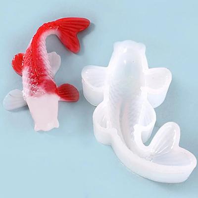 1PC Silicone Mold Crystal Drop Glue Goldfish Mold Koi Lucky Mold Three-dimensional Small Carp Mirror Cake