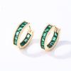 ZAKOL Geometric Square Colorful Zircon Hoop Earrings for Women Girls Fashion Minimalist Ear Accessories Shiny Crystal Zircon