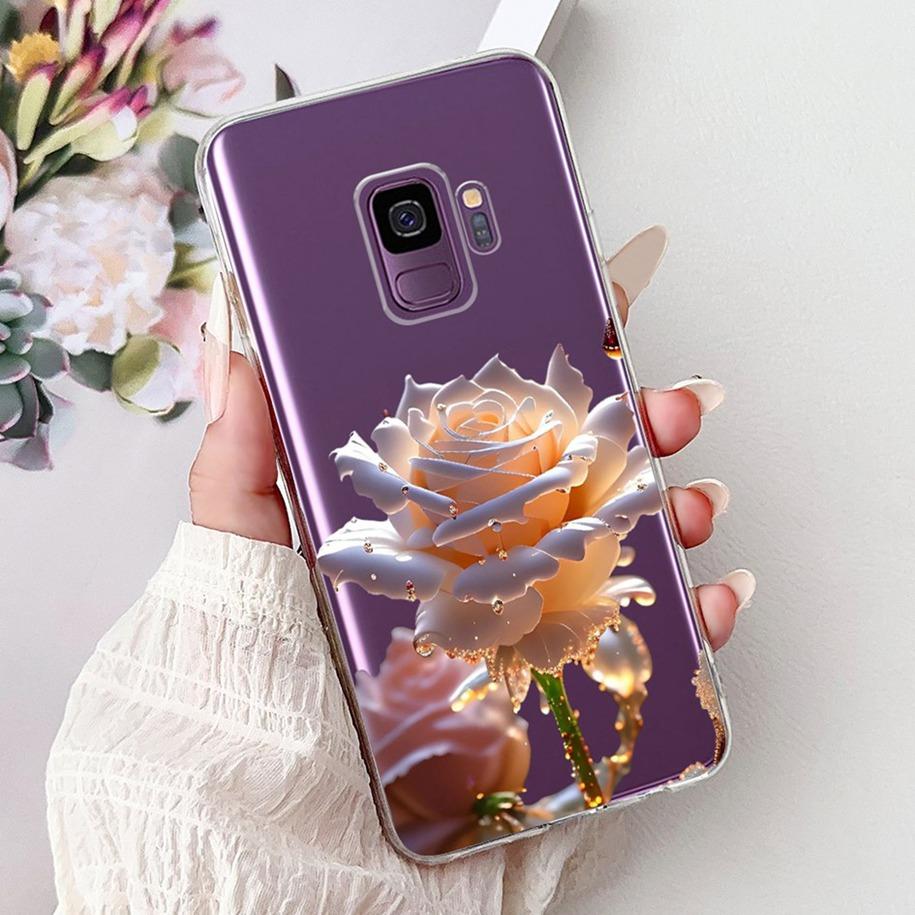 For Samsung Galaxy S9 Case SM-G960F Cover Fashion Flower Soft Slim Back Cover For Samsung S9 Plus S 9 GalaxyS9 S9+ SM-G965F Capa