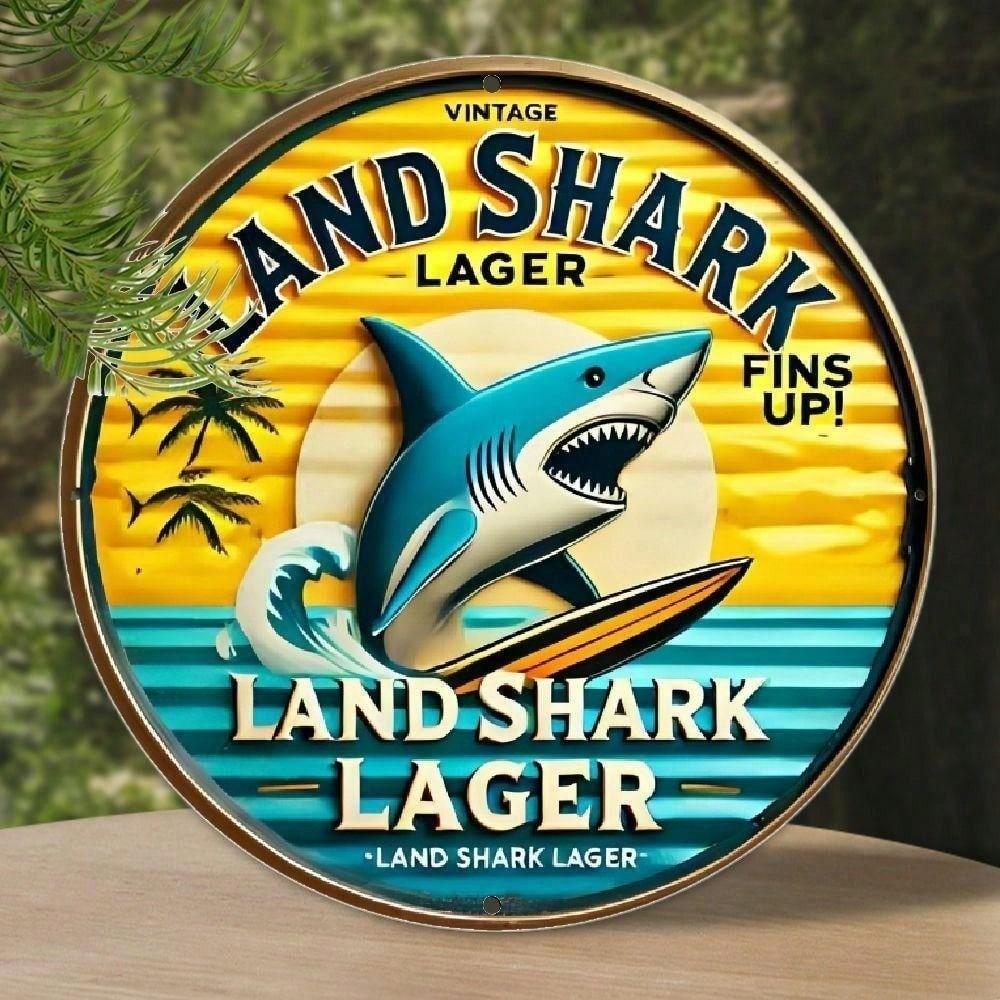 

Vintage Metal Tin Sign 8x12 Inch Land Shark Beer Retro Wall Decor for Man Cave Bar Garage Pub 20x20 різнокольоровий