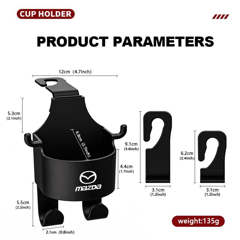 2025 Hot Car Rear Seat Drink Holder Mobile Phone Stand Water Cup Hook For Mazda Axela Atenza CX9 MX3 MX5 RX8 RX7 MX30 CX30