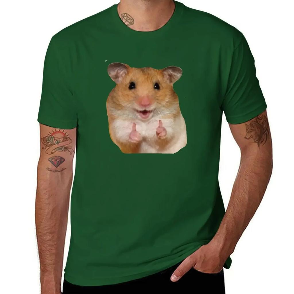 Thumbs Up Hamster T-Shirt Cute Clothes Sweat Mens Plain T Shirts