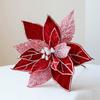 Glitter Powder Artificial Poinsettia Pick Colorful Christmas Decor Flower  Christmas Tree