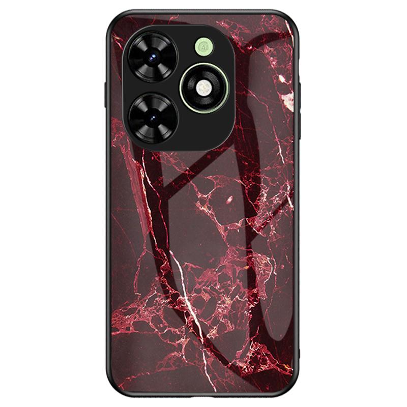 For Infinix Smart 8 4G Tempered Glass Case Marble Pattern Anti-Drop Phone Cover
