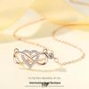 Elegant Ribbon Heart & 8-Shaped Infinity Necklace for Women - Mobius Collarbone Chain
